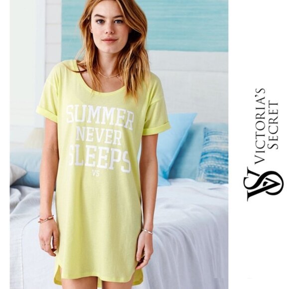 Victoria's Secret | Yellow "Summer Never Sleeps" Nightgown | Size Large - Picture 1 of 8